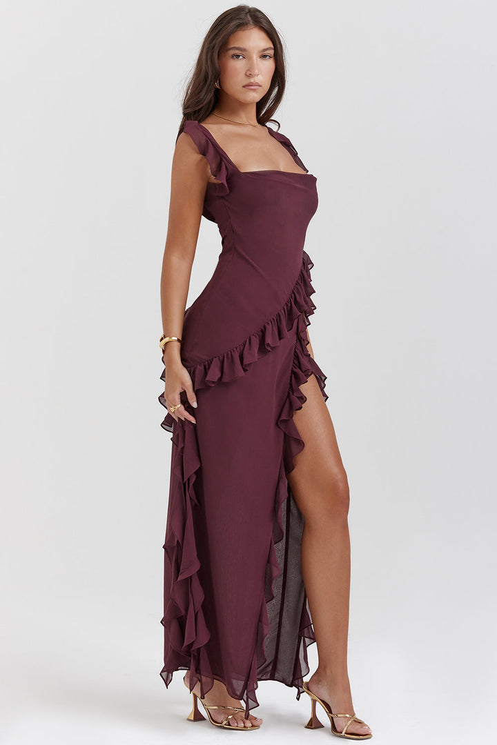 RHEA | ELEGANT DRESS WeissH A SIDE SLIT
