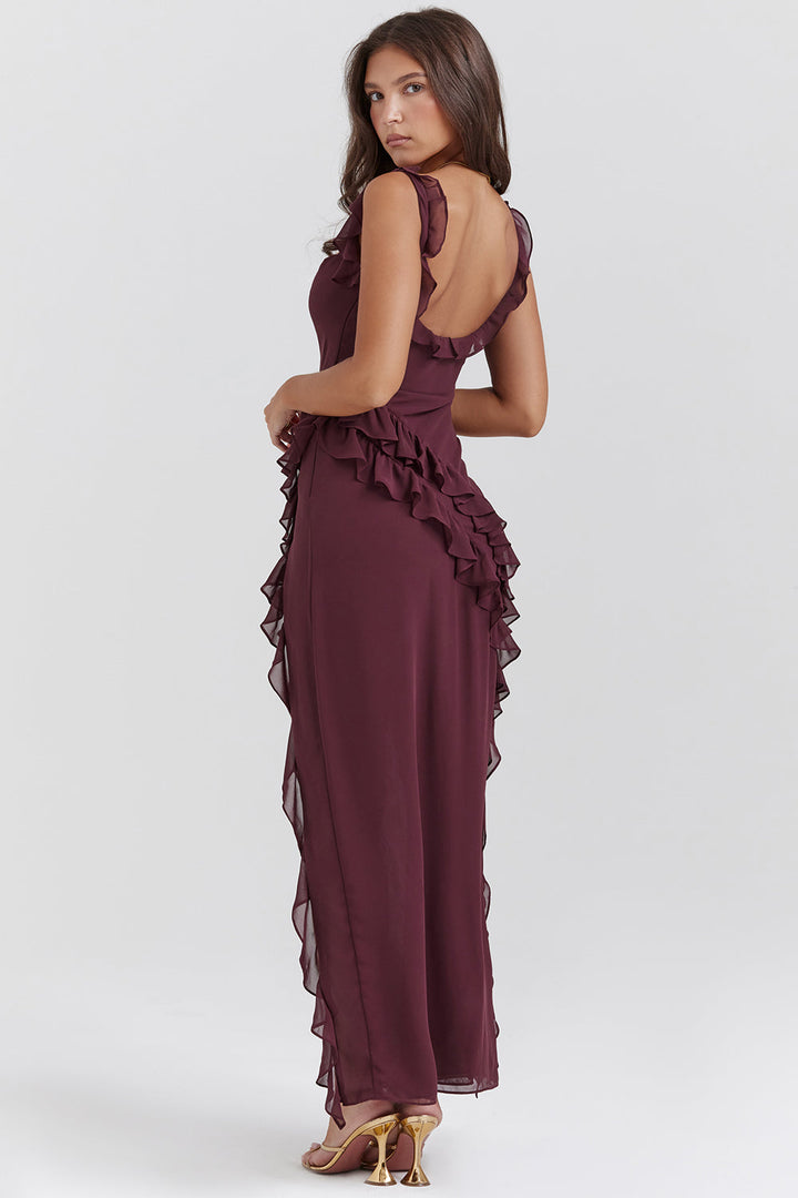 RHEA | ELEGANT DRESS WeissH A SIDE SLIT