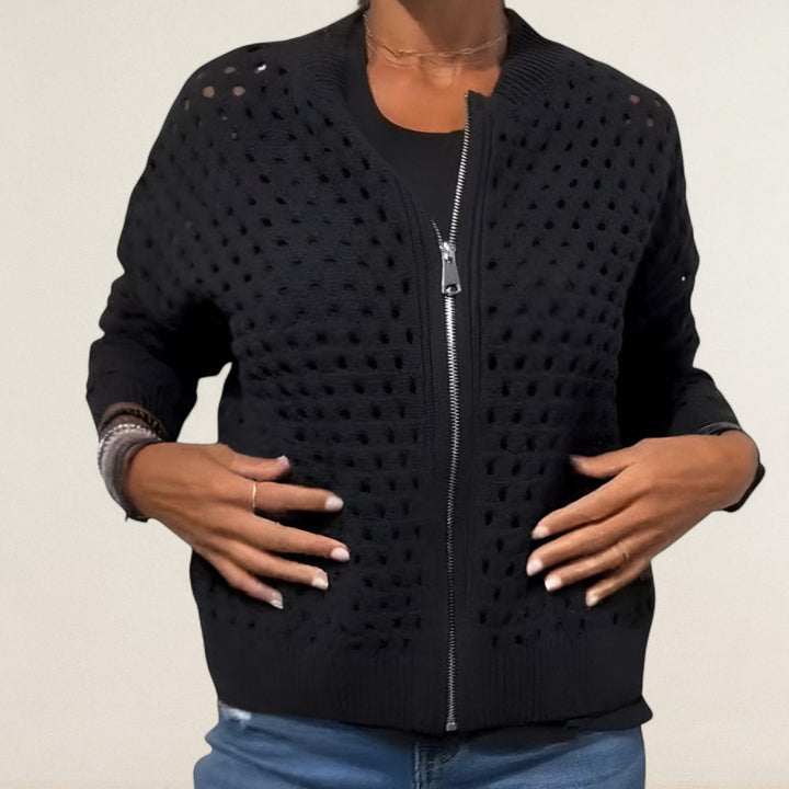 Claudia – Leichti Strickjacke mit Reissverschluss
