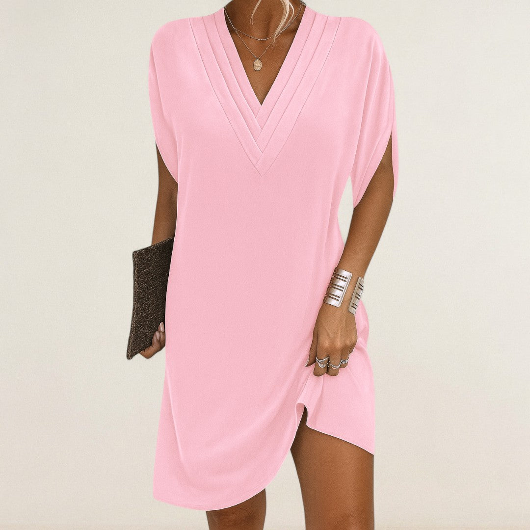 Ayla – Luftigs V-Neck Tunika-Kleid für jeden Tag