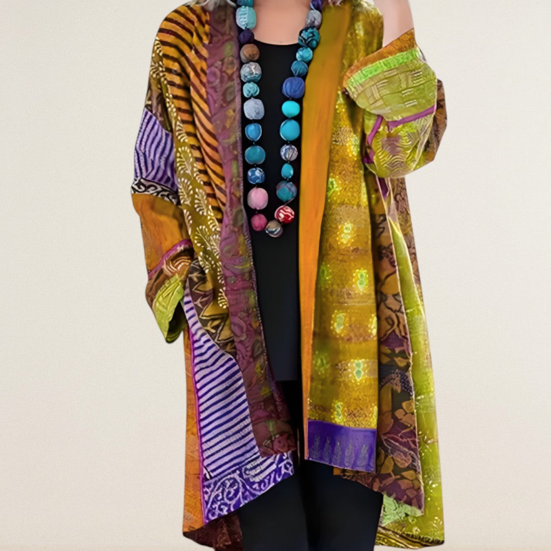 Florina – Luftigi Kimono-Jacke mit kunstvolle Muster