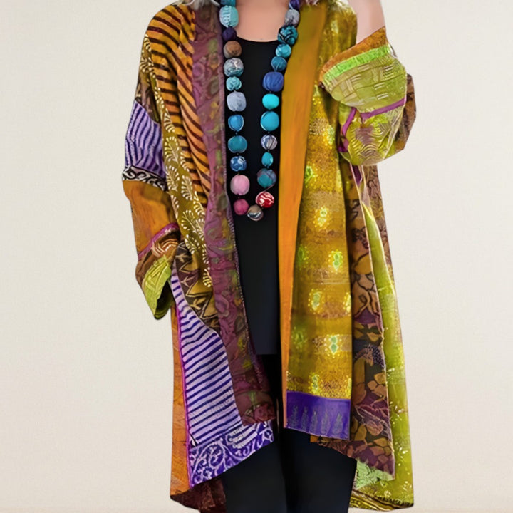 Florina – Luftigi Kimono-Jacke mit kunstvolle Muster