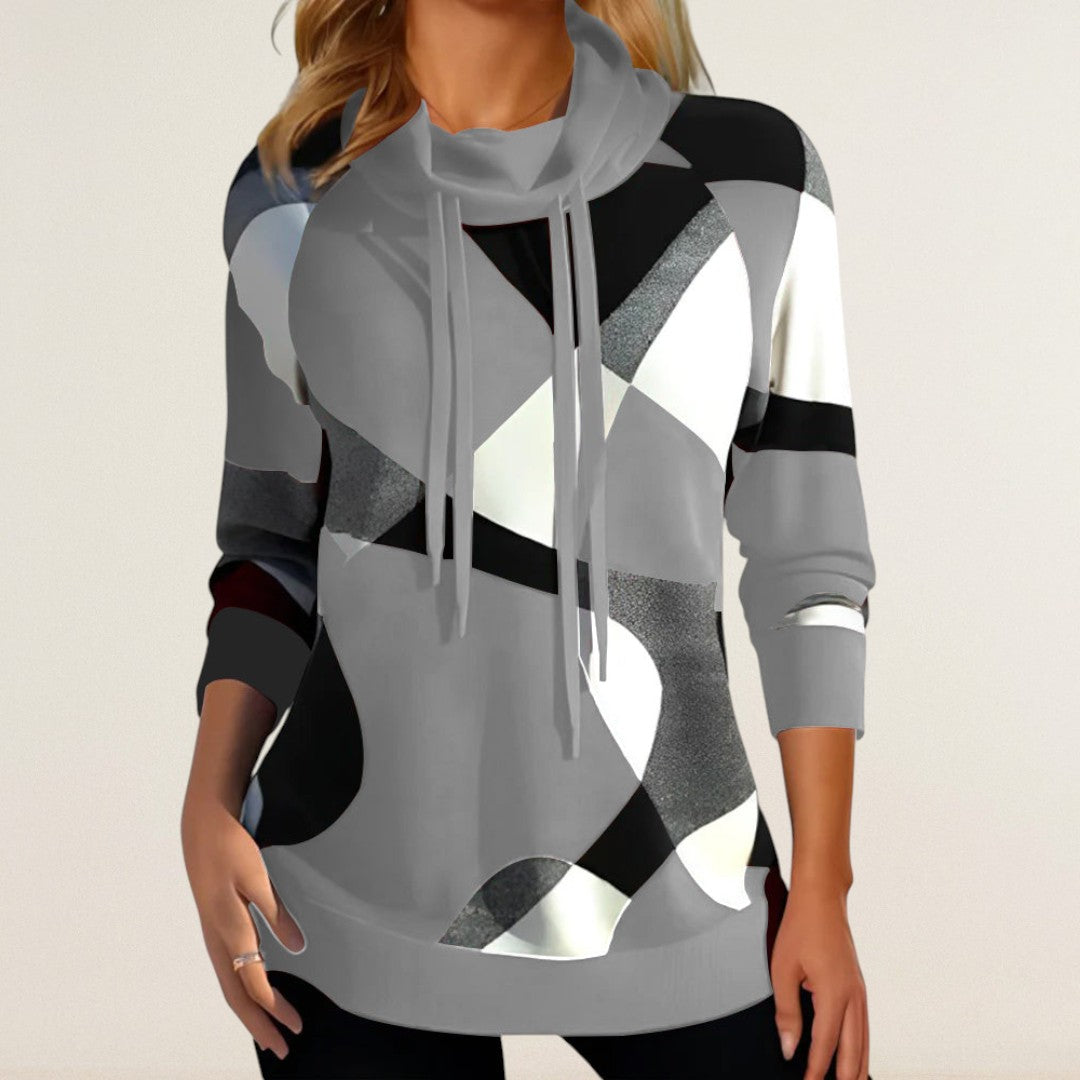Soraya – Sportlicher Printpullover mit Stehkragen