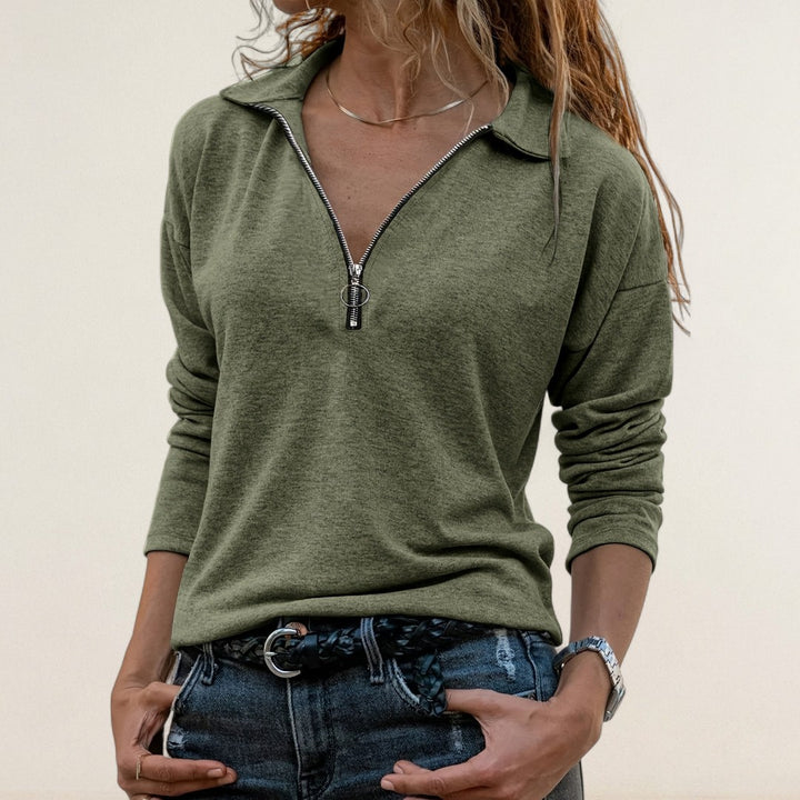 Mira – Stilvolles Langarmshirt mit Reissverschluss