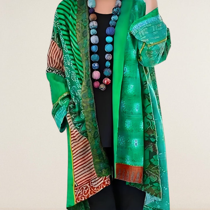 Florina – Luftigi Kimono-Jacke mit kunstvolle Muster