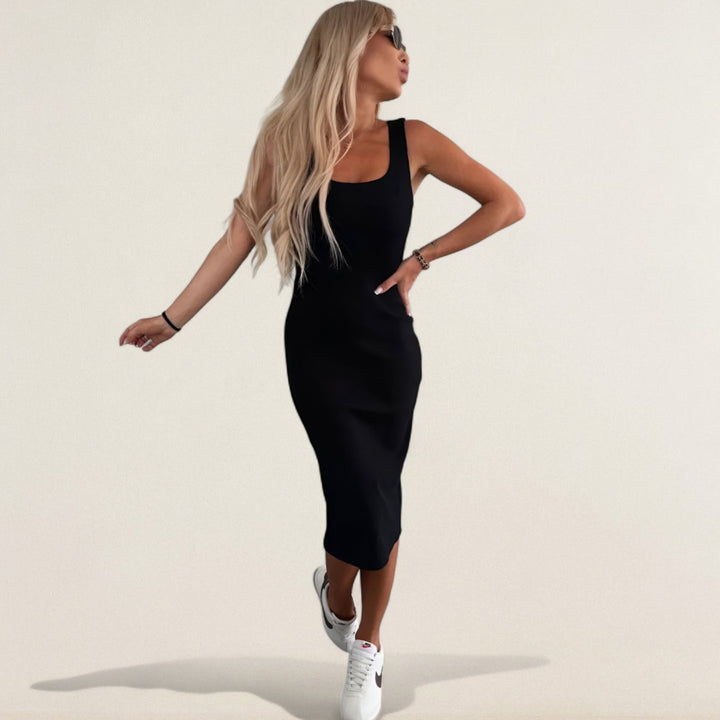 Mira – Zweiteiligs Rib-Set mit Jacke und Midi-Kleid