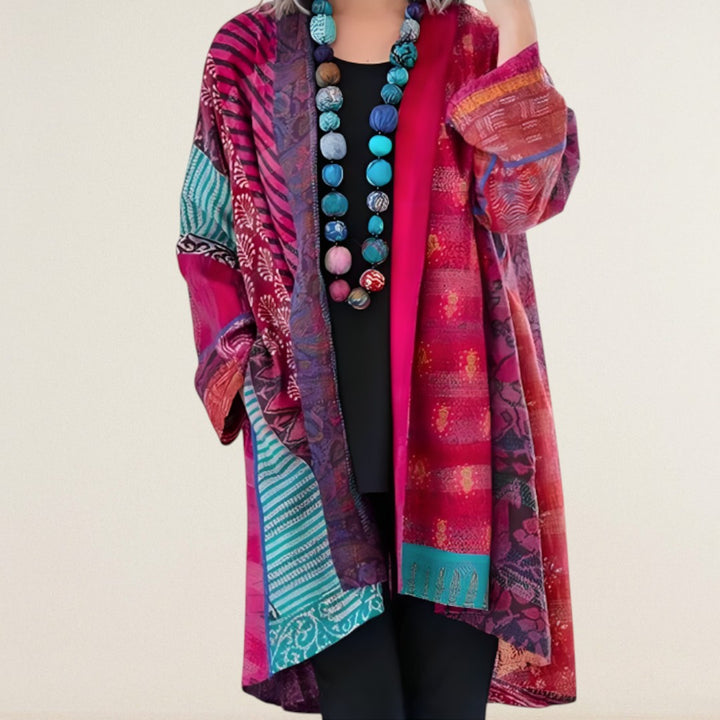 Florina – Luftigi Kimono-Jacke mit kunstvolle Muster