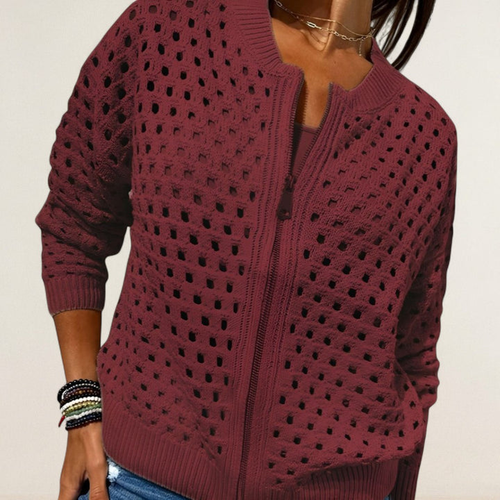 Claudia – Leichti Strickjacke mit Reissverschluss