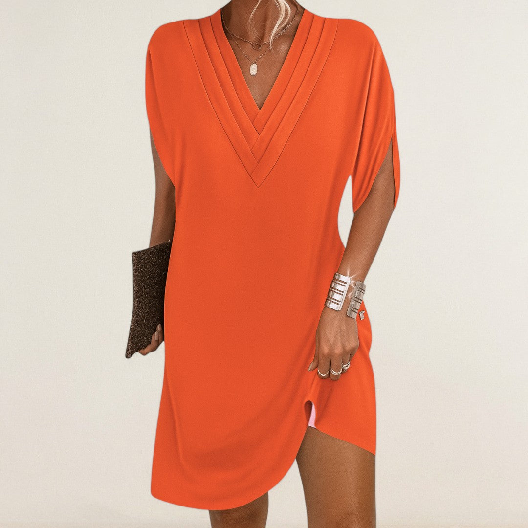 Ayla – Luftigs V-Neck Tunika-Kleid für jeden Tag
