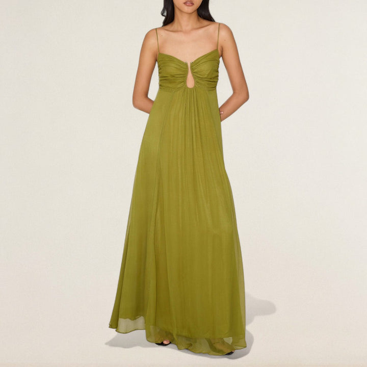 Leandra – Fliessends Maxikleid mit feiner Trägerform