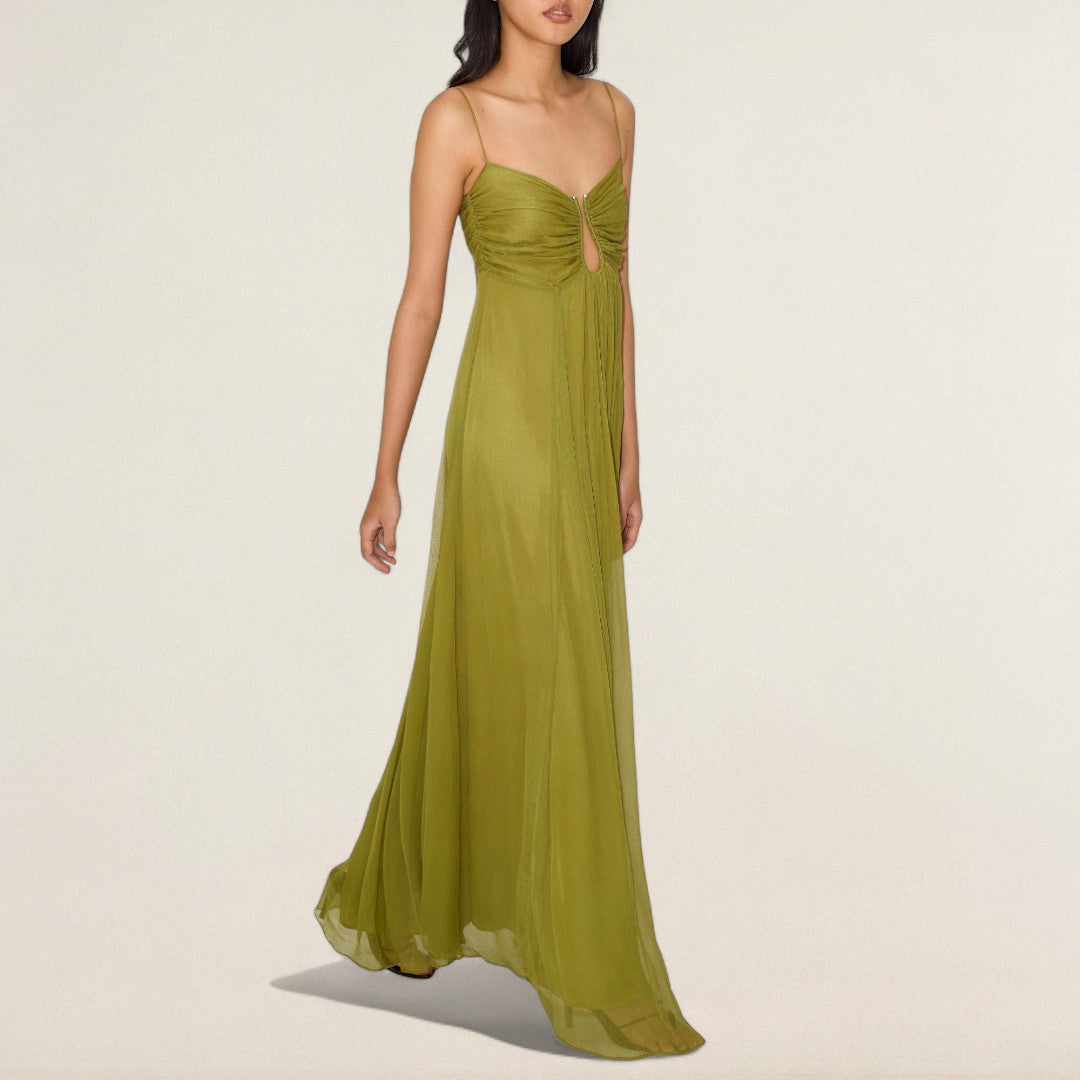 Leandra – Fliessends Maxikleid mit feiner Trägerform
