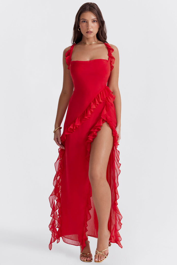 RHEA | ELEGANT DRESS WeissH A SIDE SLIT