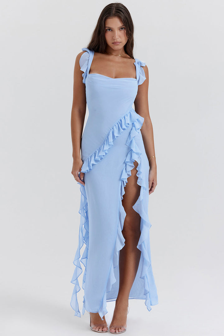RHEA | ELEGANT DRESS WeissH A SIDE SLIT