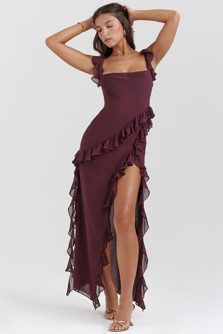 RHEA | ELEGANT DRESS WeissH A SIDE SLIT