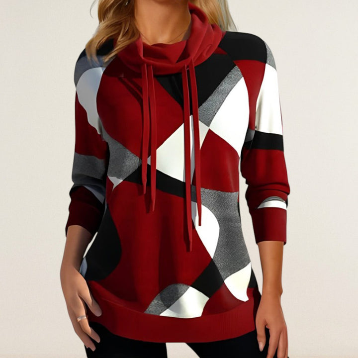 Soraya – Sportlicher Printpullover mit Stehkragen