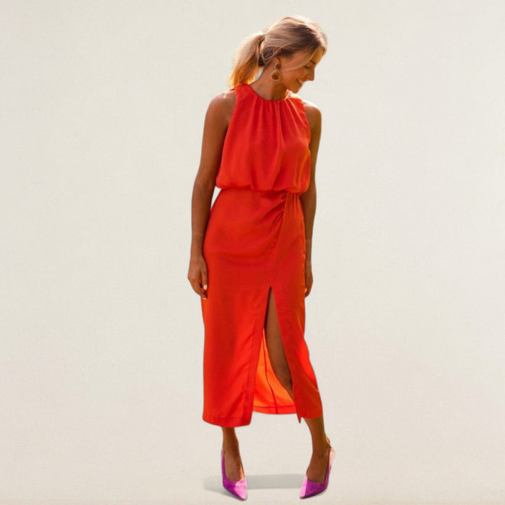 Fabienne – Elegantes Midi-Kleid mit raffiniertem Schnitt