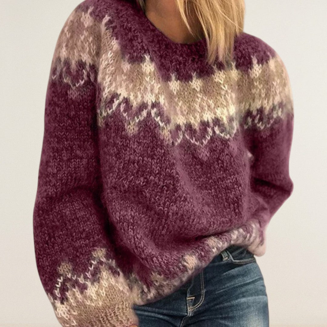 Alina – Strickpullover mit traditionellem Norwegermuster